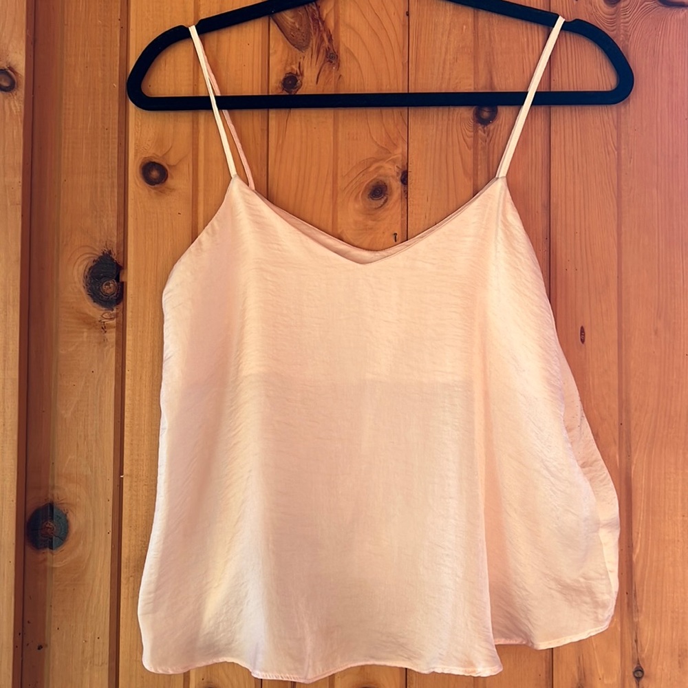 Urban Outfitters Baby Pink Flowy Satin Tank Top. Size Small.
